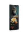 Bedroom wall painting - Buddha and zen flowers | FEEBY