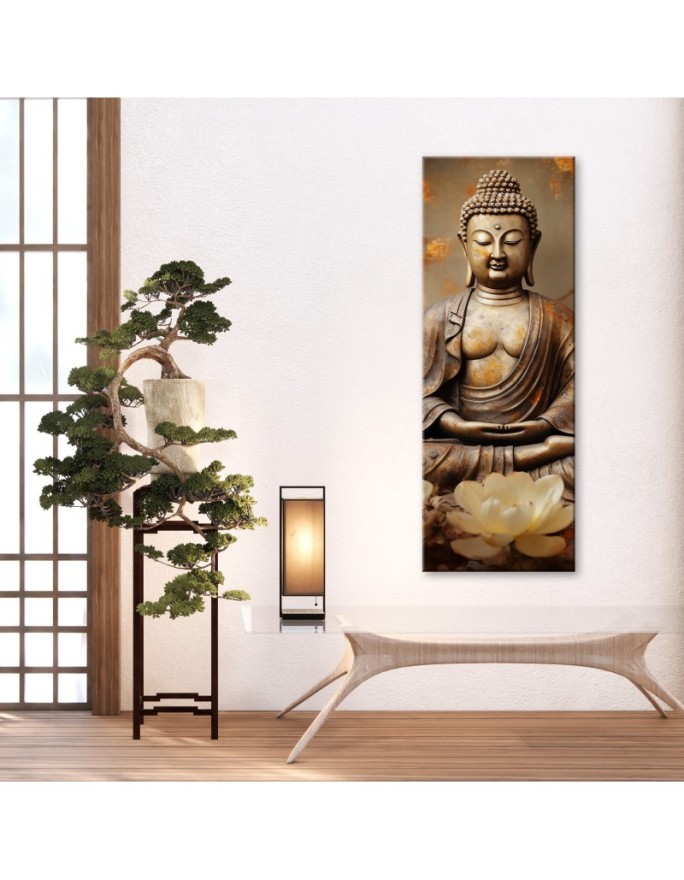 Canvas print - Buddha with zen flowers | FEEBY
