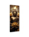 Decorative painting on canvas - Golden Buddha and flowers | FEEBY