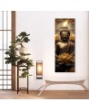 Decorative painting on canvas - Golden Buddha and flowers | FEEBY