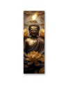 Decorative painting on canvas - Golden Buddha and flowers | FEEBY