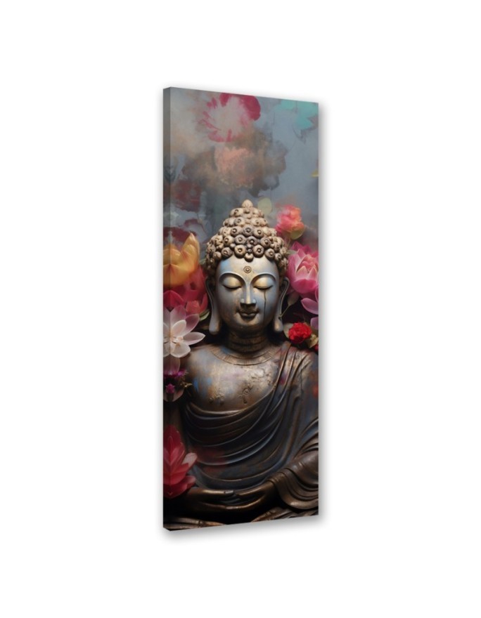 Canvas print for room - Buddha statue with flowers | FEEBY