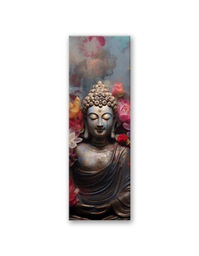 Canvas print for room - Buddha statue with flowers | FEEBY
