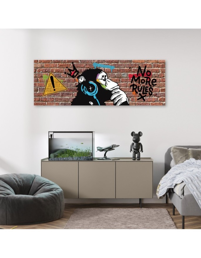 Wall painting for living room - Banksy DJ Monkey | FEEBY