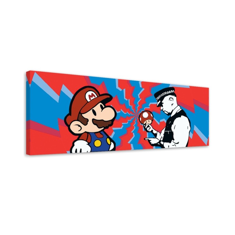 Canvas print - Banksy Mario and the Policeman | FEEBY