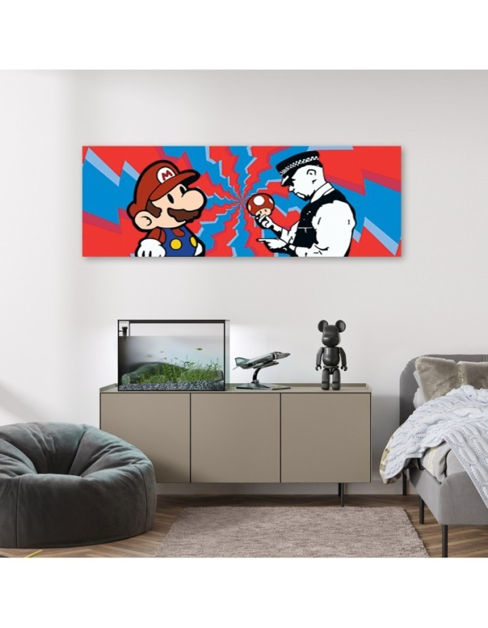 Canvas print - Banksy Mario and the Policeman | FEEBY