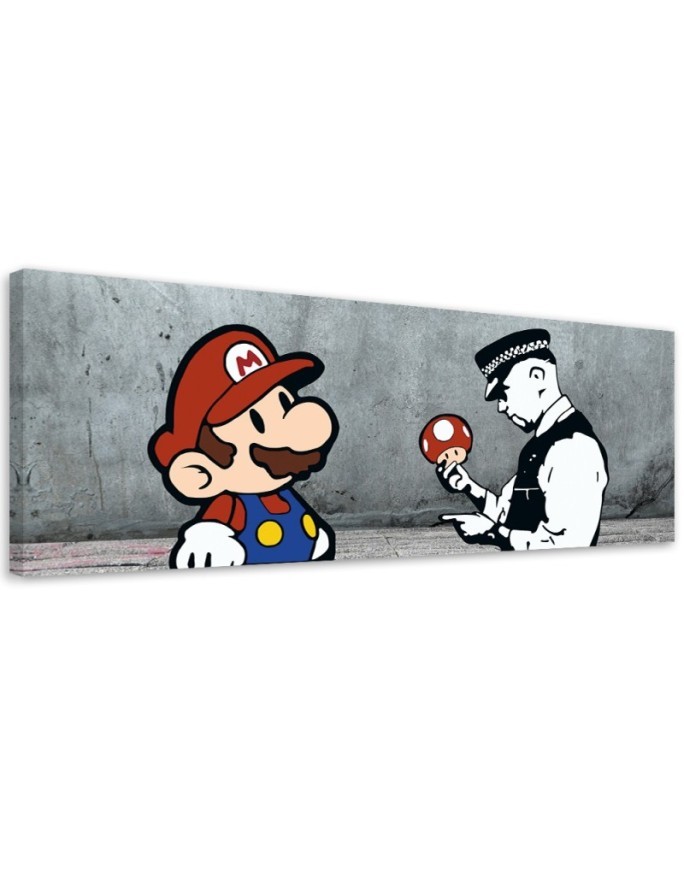 Canvas print - Banksy Mario and the Policeman | FEEBY