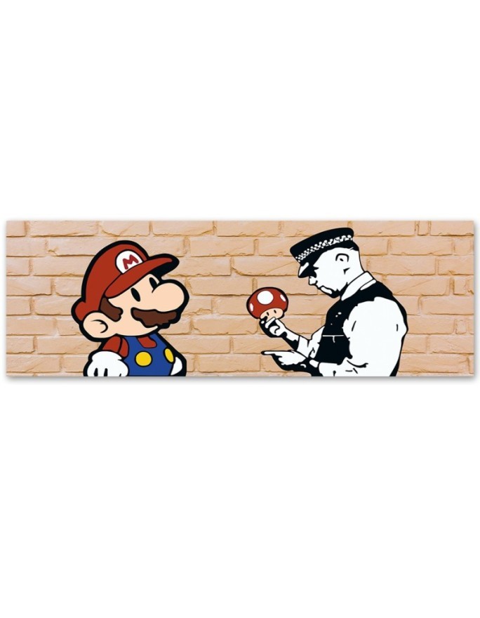 Modern canvas print - Banksy Mario and the Policeman | FEEBY