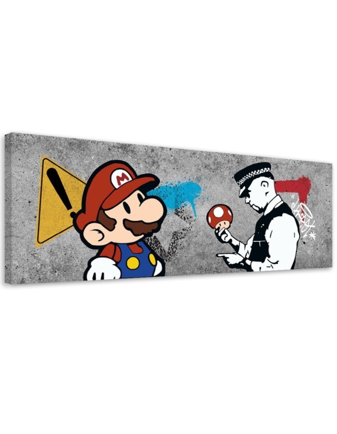 Canvas painting - Banksy Mario and the Policeman | FEEBY