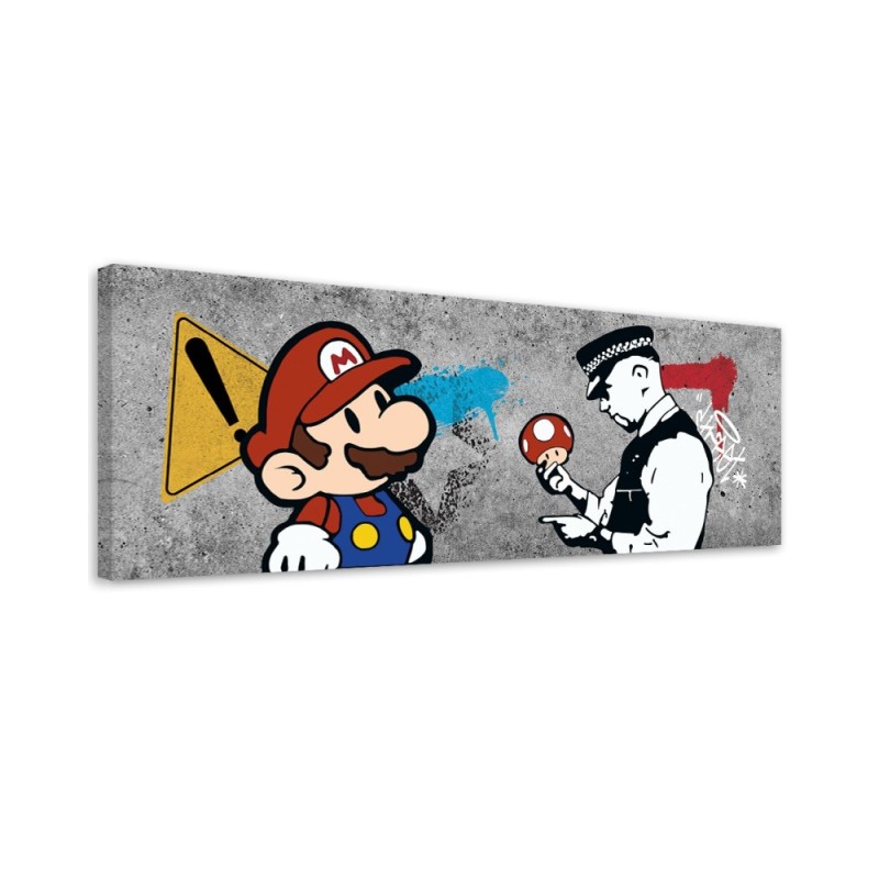 Canvas painting - Banksy Mario and the Policeman | FEEBY