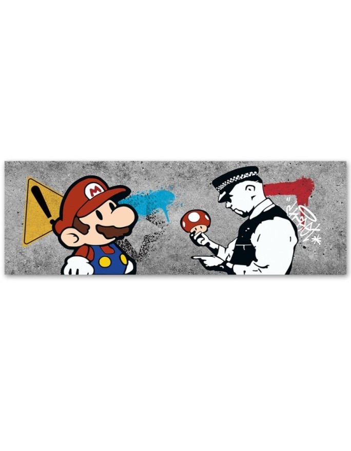 Canvas painting - Banksy Mario and the Policeman | FEEBY