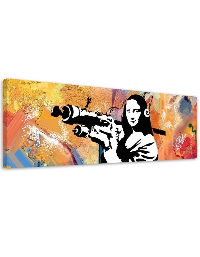 Modern canvas painting - Banksy Mona Lisa and the Bazooka | FEEBY