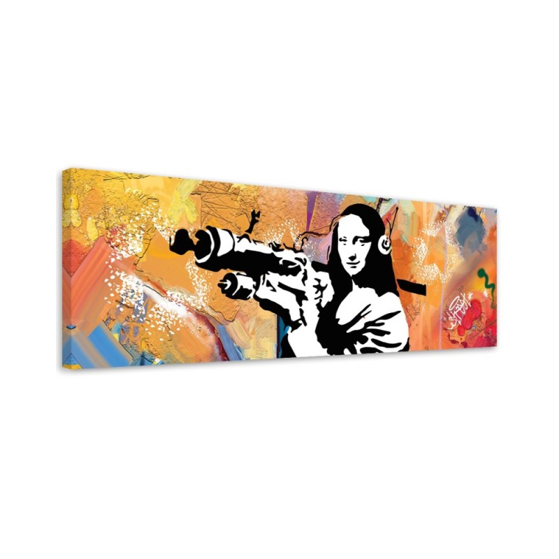 Modern canvas painting - Banksy Mona Lisa and the Bazooka | FEEBY