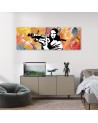Modern canvas painting - Banksy Mona Lisa and the Bazooka | FEEBY