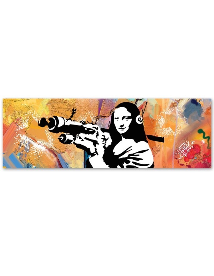 Modern canvas painting - Banksy Mona Lisa and the Bazooka | FEEBY