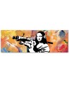 Modern canvas painting - Banksy Mona Lisa and the Bazooka | FEEBY