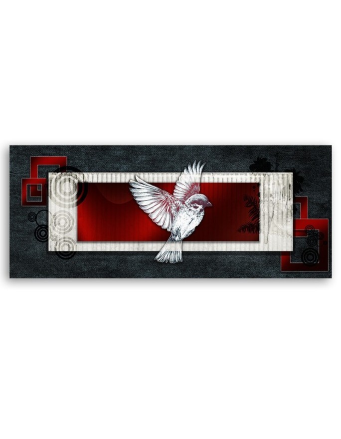 Wall painting for living room - Bird on a dark background | FEEBY