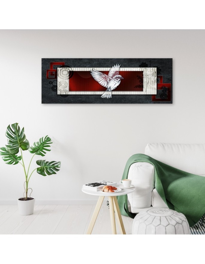 Wall painting for living room - Bird on a dark background | FEEBY