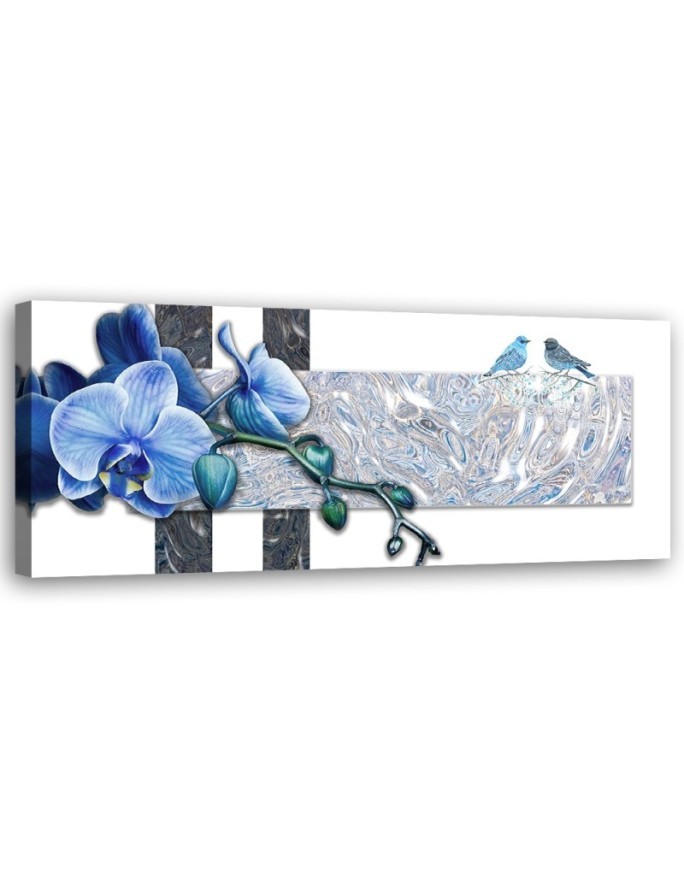 Bedroom wall painting - Blue orchid | FEEBY