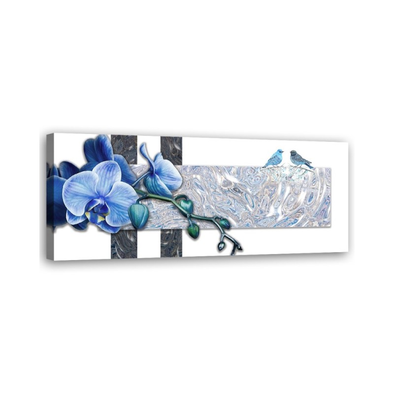 Bedroom wall painting - Blue orchid | FEEBY