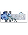 Bedroom wall painting - Blue orchid | FEEBY