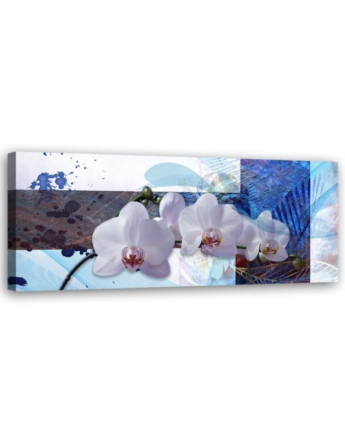 Canvas print for living room - Blue orchid composition | FEEBY