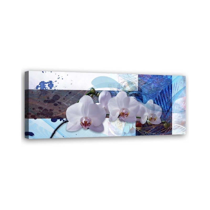 Canvas print for living room - Blue orchid composition | FEEBY