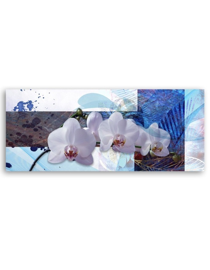 Canvas print for living room - Blue orchid composition | FEEBY