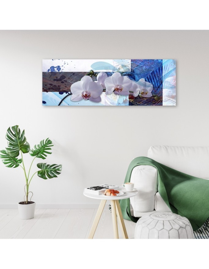 Canvas print for living room - Blue orchid composition | FEEBY