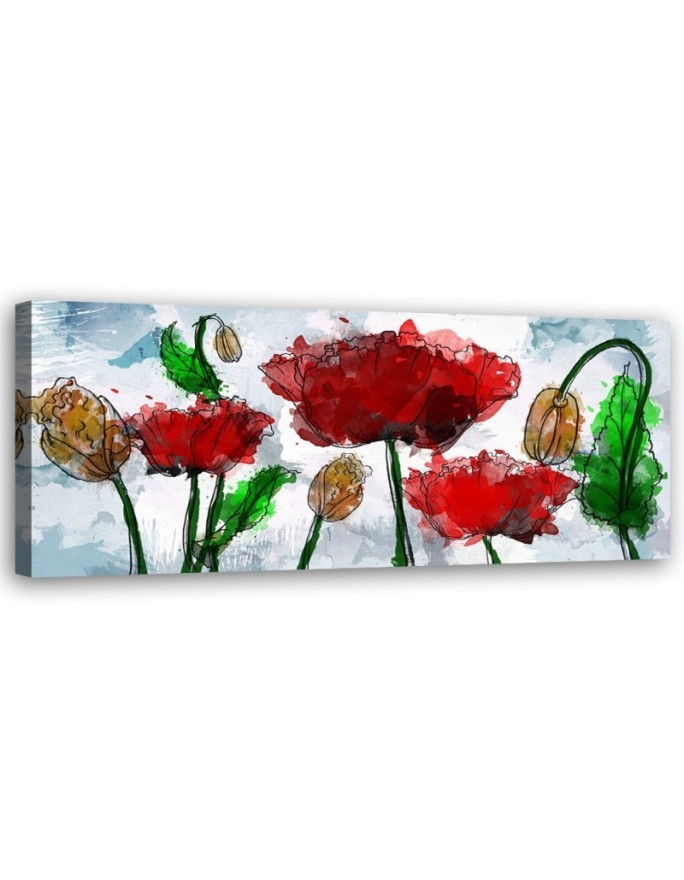 Canvas print for room - Painted abstract flowers | FEEBY