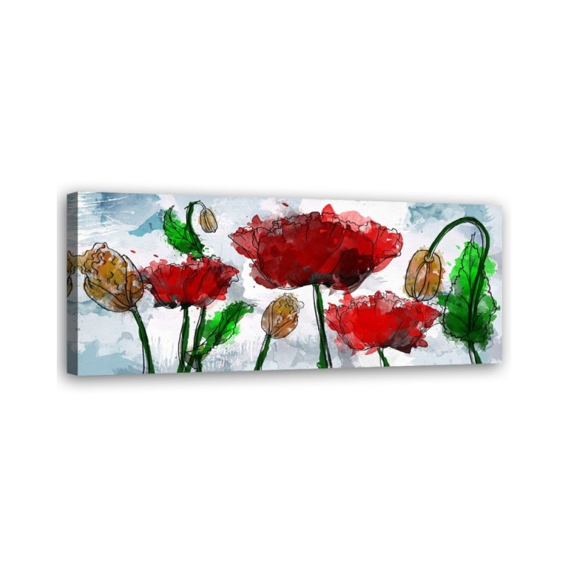 Canvas print for room - Painted abstract flowers | FEEBY