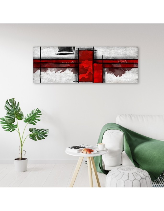 Canvas print for living room - Red rectangles | FEEBY