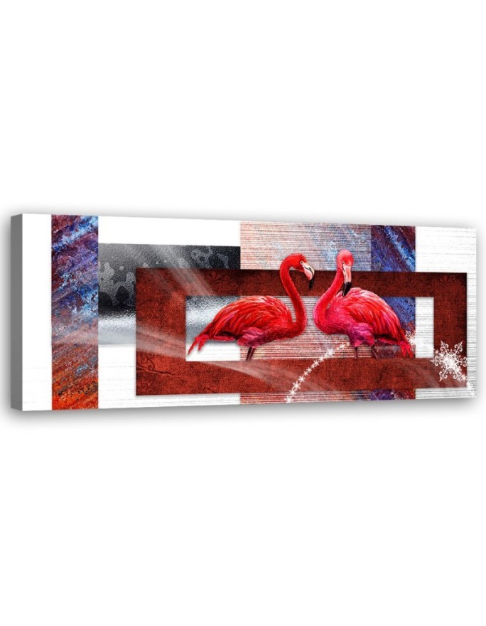 Canvas print for the wall - Two red flamingos | FEEBY