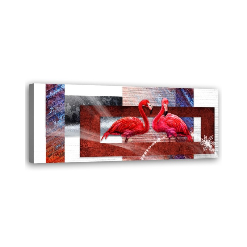 Canvas print for the wall - Two red flamingos | FEEBY