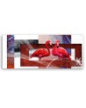 Canvas print for the wall - Two red flamingos | FEEBY