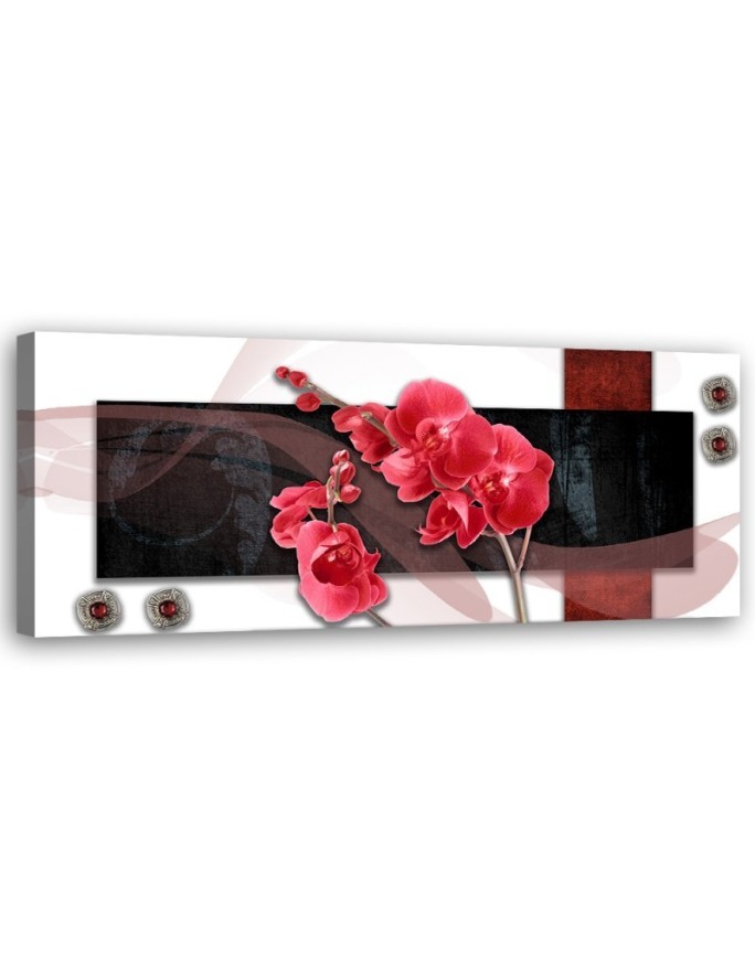 Modern painting for wall - Red Orchid Abstraction | FEEBY