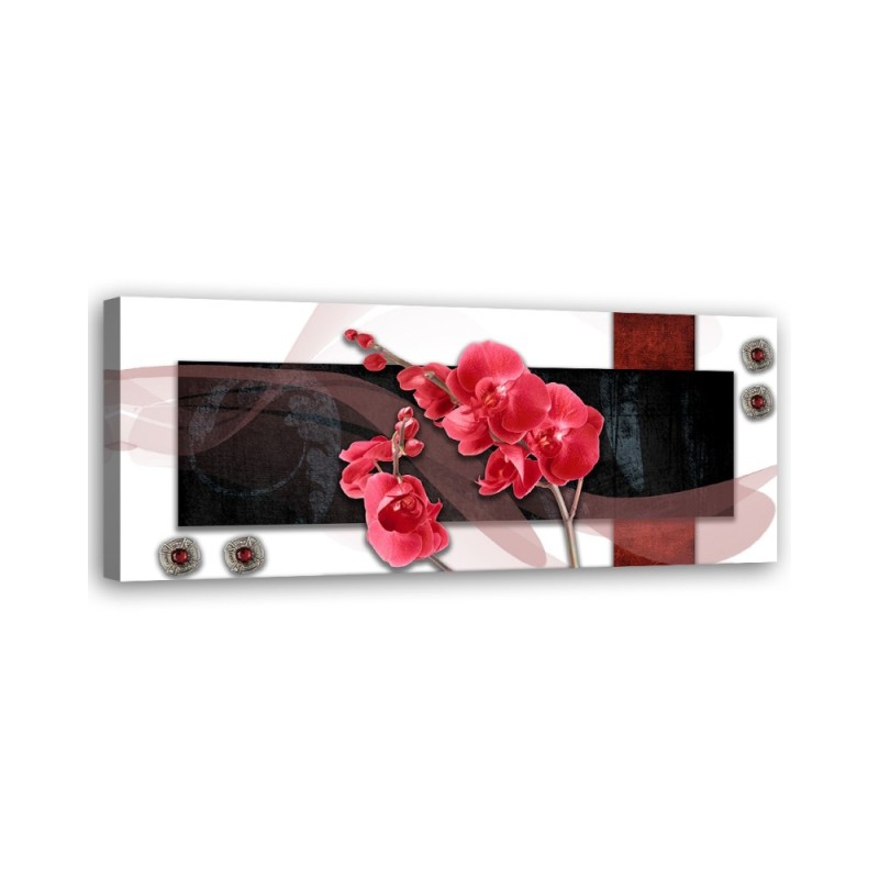 Modern painting for wall - Red Orchid Abstraction | FEEBY