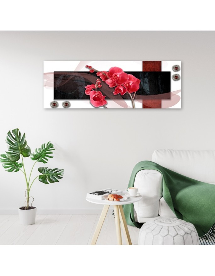 Modern painting for wall - Red Orchid Abstraction | FEEBY