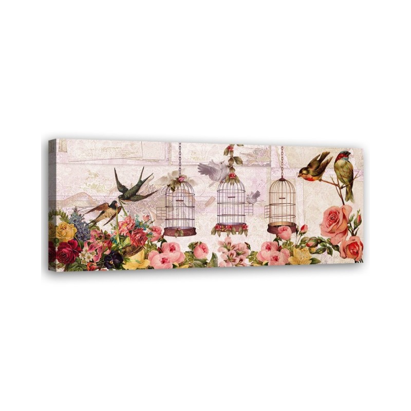 Bedroom wall painting - Birds and flowers | FEEBY