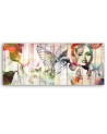 Canvas print - Woman birds and butterflies | FEEBY