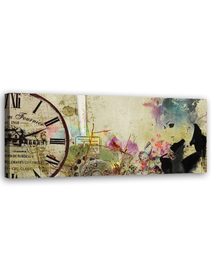 Canvas print - Woman and vintage clock | FEEBY
