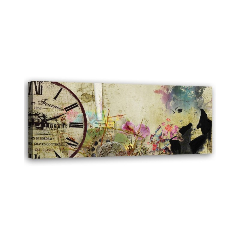Canvas print - Woman and vintage clock | FEEBY