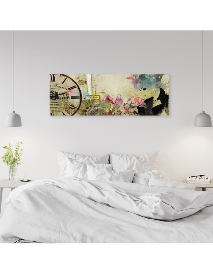 Canvas print - Woman and vintage clock | FEEBY