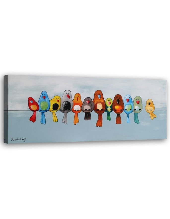 Canvas painting - Colourful birds | FEEBY