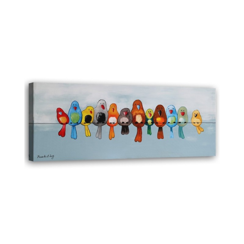 Canvas painting - Colourful birds | FEEBY