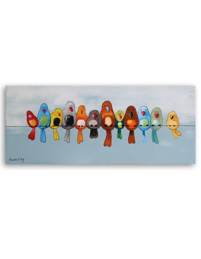 Canvas painting - Colourful birds | FEEBY