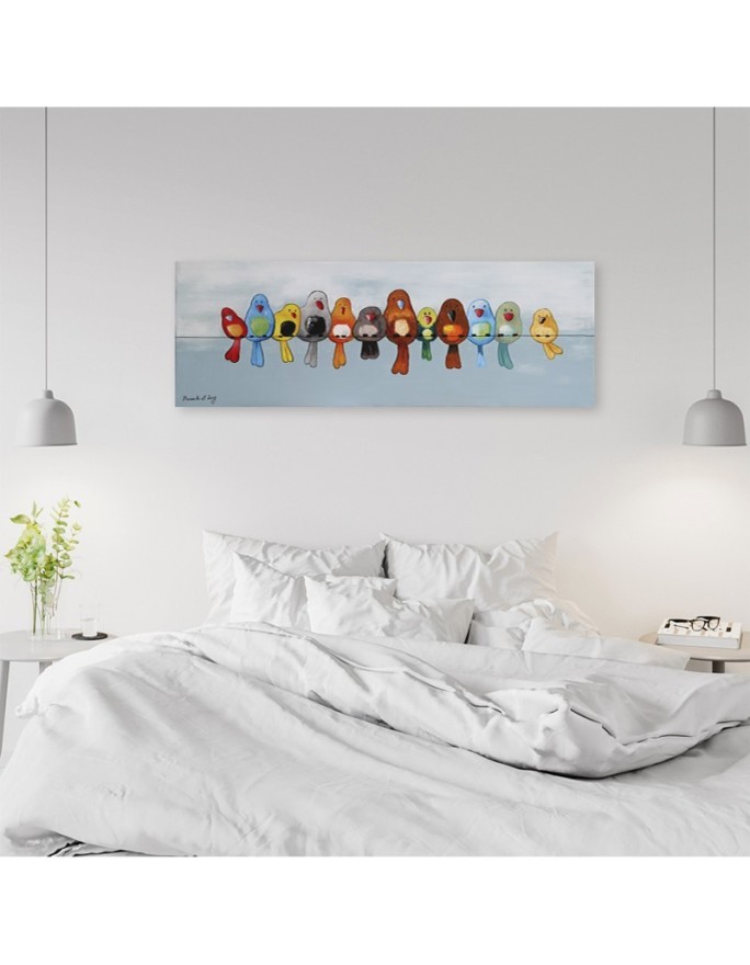 Canvas painting - Colourful birds | FEEBY