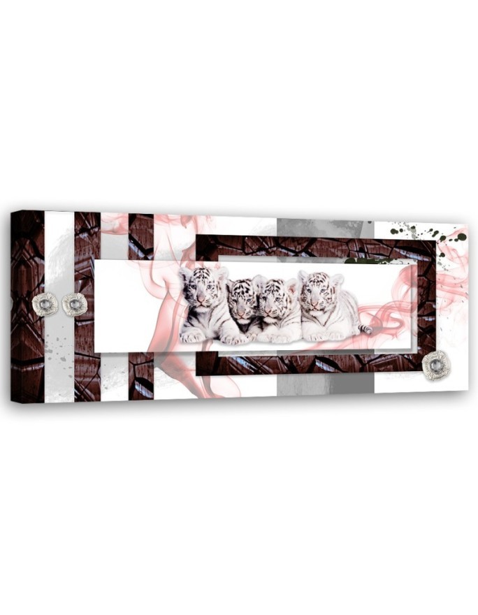 Decorative painting on canvas - Abstract with tigers | FEEBY