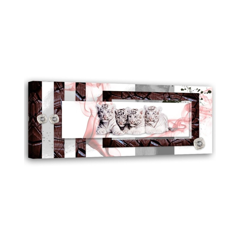 Decorative painting on canvas - Abstract with tigers | FEEBY