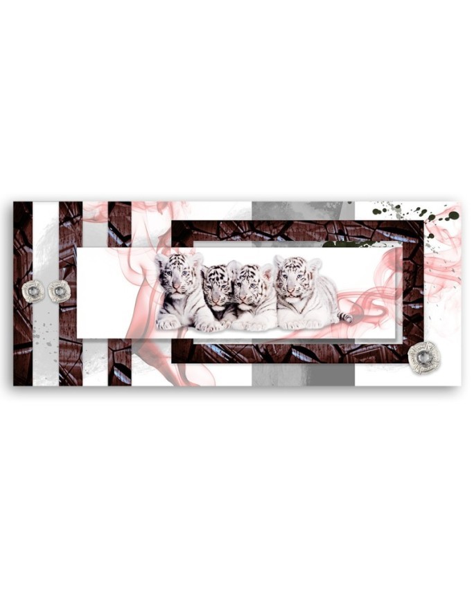 Decorative painting on canvas - Abstract with tigers | FEEBY